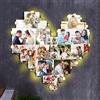 Certykllp Lampada da parete personalizzata con collage di foto a forma di cuore, decorazione a LED, cornice per collage di cuori, regalo per coppie, amici, famiglia, lampada da parete in acrilico personalizzata