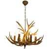 PUDLOR Lampadario antler a 6 teste, lampada da soffitto a corna di cervo, 220 V, adatto per soggiorno, camera da letto, sala da pranzo, bar