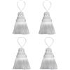 Fenghuangwu - Set di 4 eleganti nappe in poliestere, nappe per chiavi, accessori per fai da te, per mobili leggeri e decorazione della casa, colore bianco