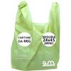 Generic GM - Kg.4 Buste Spesa Biodegradabili con Manico, Mis.24x45, Circa 350 Pezzi Totali, Shopper Verde Bio Compostabili Per Alimenti, Sacchetti Extra Resisenti, Buste per Rifiuti Organici,(Misura MINI)