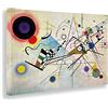 Printerland Quadro Moderno KANDINSKY Quadri moderni da Parete grande XXL Stampa su tela Canvas Decorazione muro Murale pittori arte Soggiorno Arredo Camera da letto Cucina (Kandinsky I, 30x40 centimetri)
