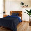 TESSILBOSIO Parure Copripiumino Singolo 150x200 cm, Made in Italy - Patella e 1 Federa 50x80 cm - Double Face Tinta Unita - Sacco con Fissaggio Sotto Materasso (Singolo, blu/royal)