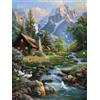 RKFLGEW 14CT Quadri Punto Croce Kit Da Ricamo Fairytale Forests Cottage Paesaggi Di Montagna E Fiume Kit Da Ricamo Per Ricamo A Punto Croce In Tessuto Contato 30x40cm