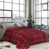 INTRECCI Piumino Singolo, 170 x 260 cm, Piumino Ecologico, Caldo, Invernale, 410 g/m², Anallergico e Antiacaro, Made in Italy, Lavabile in Lavatrice, Soffice, Morbido. Fantasia: Tartan Rossa