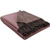STTS International Coperta in lana vergine al 100% in diversi colori, 140 x 200 cm, plaid Tirol (marrone-rosa (double face), 140 x 200 cm)