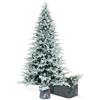 BOP Albero di Natale Innevato NewArtemide 150 cm, con Base Tronco Incorporata, Fogliame in PE Real Touch e PVC, Borsa Omaggio, Apertura ad Ombrello
