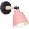 TOKIUS Lampade da Parete Interno Vintage Applique da parete Moderno Faretti da Muro Retrò in Metallo e Legno E27 Plafoniere Cucina regolabile 180° Per Cucina Camera da letto
