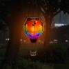 QINGLANG Luce a mongolfiera realistica fiamma esterna appesa LED lanterna da giardino impermeabile effetto vetro fiammeggiante lanterna mongolfiera con gancio a catena luci festive per giardino cortile