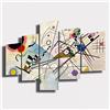 Printerland Quadri Moderni Soggiorno Kandinsky Composizione 8 200x100 cm 5 Pezzi XXL Stampa Tela Quadro Moderno Grande Arredamento Salotto Camera da Letto Cucina Ufficio (200x100 cm (5pezzi))