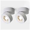 Siet Faretto da soffitto a LED Faretto orientabile a montaggio superficiale regolabile Illuminazione spot da parete per interni Lampada orientabile, Faretti direzionali con alloggiamento in alluminio 7W Mi