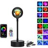 STHomedeco Lampada Tramonto LED RGB Proiettore 360° Decorazione (APP) | 16 colori regolabili, controllo remoto IR e modalità APP per selfie, feste, camera da letto e atmosfera creativa.