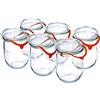 Weck Vasetto Tulipano 1 litro con Coperchio da 100 mm, Completi di Guarnizione e Clips, Scatola da 6 Pezzi, Vetro, Trasparente