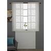 Tata Home Coppia Tende a Vetro Bianche Semitrasparenti Cucina Tendine Bagno Ricamate Misura 60x150 cm Colore Naturale/Beige MOD. Sue H3