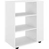 vidaXL Mobiletto con Rotelle Bianco 60x35x75cm in Legno Ingegnerizzato