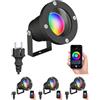 ledscom.de 4x Faretto da giardino a LED DUK nero per esterni, alluminio, IP65, incl. lampada LED Smart Home RGBW GU10, 5,41W, 473lm