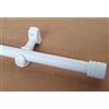 MadeInNature Bastone per tende in legno, diametro 28 mm, kit asta per tende completo con punte e staffe, lunghezza e colori a scelta (bianco, punta tappo, lunghezza 1,30 m)