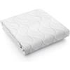 PARAMAISON Coprirete Piazza e Mezza 120x190, Copridoghe Imbottito con Fascia Perimetrale, Trapuntato Lavabile | Bianco