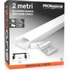 Eurocali 1x Profilo da 2 metri (2mt) in Alluminio Bianco per Strisce LED Copertura Opaca larghezza max striscia led 12.4mm - 17.4 x 7