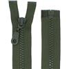 Erlif Chiusura lampo per giacche, in plastica, chiusura lampo divisibile (verde oliva, 60 cm)