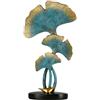 Zyqixluk Statua di Foglia di Ginkgo Decorazione della casa in Foglia di Resina, pianta d'imitazione con Statue di Base per Ornamenti per Portico di casa Ufficio Decorazione da Tavolo Bar,Blu