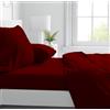 Corredocasa Completo Lenzuola in Purissimo Cotone 100% Tinta Unita, Manifattura Italiana di Alta qualità, per Un Letto Comfort Elegante e Duraturo (Bordeaux, Matrimoniale)