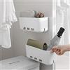 MGKolbe® 4 Pz. Organizer armadio adesivo scorrevole/Contenitori salvaspazio Bagno/Mensola doccia senza foratura/Organizzatore Trucchi/Porta spugne lavello cucina/Porta utensili da cucina