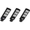 TEMPO DI SALDI 3 X Lampione Solare Led Esterno 90 W in Alluminio 63x25x7 cm, Telecomando e Sensore Crepuscolare - Faro Led Esterno con Pannello Solare Integrato impermeabile IP65, Lampione da Giardino