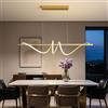 Mikeru Led Lineare Pendente, Lampadario Moderno A Spirale Da 45W 100CM Oro, 3000-6000k Dimmerabile Con Memoria, Altezza 150cm Regolabile, Luminosità Regolabile Dal 10% Al 100%.