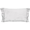 PENSIERI DELICATI Coppia di Federe 52x82 cm con Finitura a Due Volani in Tinta Unita, Realizzato 100% in Cotone, Made in Italy, Colore Bianco