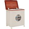 COSTWAY 45 L Scatola di Stoccaggio con Coperchio e Ruote, Contenitore per Bucato con Finestra Trasparente per Vestiti, Organizer Portatile in Plastica per Casa, Palestra e Camera da Letto (Marrone)