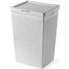 Inbagno Cesta Portabiancheria 65 Litri Bianco Cesto Bucato In Plastica Riciclata, Made In EU Con Maniglie E Foro Apertura