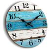CHYLIN Orologio da parete decorazione nautica, orologi da spiaggia per esterni, per patio, orologi da parete a batteria, orologio blu a tema oceano costiero, decorazione per casa sul lago, spazio per