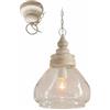 LOBERON Pallu Lampada a sospensione - Con sospensione in legno tornita a mano, marrone/trasparente