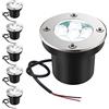 Generic Confezione da 6 luci da Esterno, luci LED da Incasso a Terra da 6 W, Bianco Caldo da 12 V a 24 V, faretti da Giardino a Bassa Tensione Impermeabili IP67, per vialetti, Te