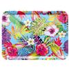 Lashuma Vassoio gastronomico 50x37 cm, Vassoio da servizio in plastica italiano, Vassoio da giardino motivo: tropicale, Vassoio da pranzo colorato