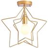 Mengjay a 3 fili rotante Plafoniera in metallo dorato con portalampada 1 fiamma E27, Moderno e minimalista anello personalità lampadario, Light Bar Ristorante Lampade decorative (Stella)