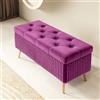 XDONE Pouf contenitore rettangolare, cassapanca contenitore da interno/camera da letto panca, sgabello contenitore in legno, panca contenitore ingresso, pouf contenitore con piedini, cassapanca legno ( Colo