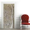 A.Monamour Adesivo Porta Autoadesiva 3D Arte Della Parete In Gesso Con Albero E Paesaggio Montano Vinile PVC Adesivi per Porte Interne Pellicola Adesiva Poster Sticker Murale Parete Carta da Parati