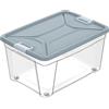 eacommerce Contenitore in Polipropilene Multiuso Storage Box con Coperchio a chisura con clip (43 Litri - 56x39,5x29 cm, Grigio)