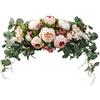 HAOSHICS Fiocco di peonie artificiali in seta con motivo floreale motivo a forma di peonia variopinto e variopinto con motivo primaverile, per matrimoni, centrotavola, decorazione da parete a specchio
