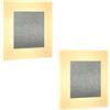 ZMH 2ER LED Lampada da parete interna Lampada da parete Illuminazione da | parete Soggiorno Corridoio Moderna Quadrata 3000K Bianco caldo In ferro e acrilico 16 cm 6,8 W Lampada da corridoio