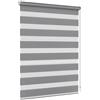 Jalousiescout Zebra Tenda a Rullo—Doppia Giorno e Notte klemmfix 115 x 230 cm Grigio-scuro Traslucida per Porte e Finestre, 3 Montaggio con e senza Foratura per Tutte le Stanze