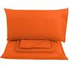 Viterbo Biancheria Completo Letto - Lenzuolo - Sofia - Colorato Tinta Unita 100% Cotone Singolo - 1P Mezza - Matrimoniale (Singolo, (4615), Arancione Acceso)