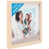 PHOTOLINI 3D cornice 30x30 cm naturale, profonda con vetro e passe-partout, cornice per oggetti fino a 1,5 cm di profondità, legno MDF - perfetta per il fai da te e come regalo
