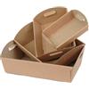 MAQA 5 pz Cesti di cartone per confezioni regalo 22x32 e 30x43 cm, Cesti natalizi vuoti avana, cassette di carta con maniglia 430x300x110mm