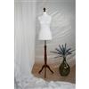 Generico AILANT Manichino donna sartoriale dark wood stand (white, 42/44 M) Bianco
