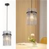 Lichtmaler Lampada a sospensione Nera Lampadario Sospensione Vetro E27 | Lampada da Soffitto 1 Luci Ø16 cm per Sala da Pranzo Camera da Letto Bar Cucina (senza lampadina)