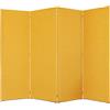 DESHOME - Separe divisorio interno dal design moderno, tessuto idrorepellente struttura in legno 4 ante - Separè divisorio paravento richiudibile pieghevole (Giallo sole)
