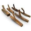 DESIGN DELIGHTS - Set di 6 ganci appendiabiti Limb, in legno di teak, circa 17 x 10 x 2,5 cm (altezza x profondità x larghezza), stile shabby