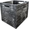 Kistenkolli Altes Land Scatola di legno porta oggetti per tutti i mobili e sistemi Kallax ed Expedit, ideale per conservare vino e frutta, dimensioni: 33 x 37,5 x 32,5 cm, scatola a incastro per giocattoli (shabby nero)